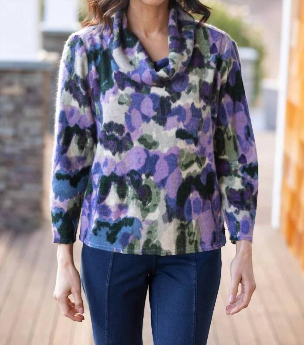 NEW HABITAT aspen cowl sweater in midnight purple